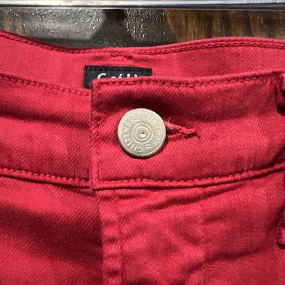 Citizens Of Humanity Jeans Women 26 Red Denim Rocket Crop High Rise Skinny - Picture 6 of 16